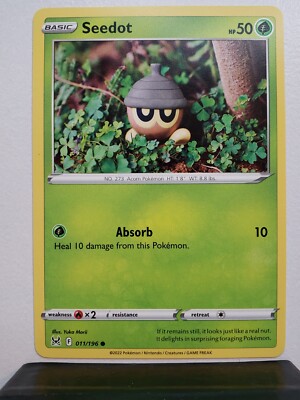 Seedot 011/196 NM / M - Yuka Morii Clay Art - Lost Origin Pokemon Card | eBay Seedot 011/196 NM / M - Yuka Morii Clay Art - Lost Origin Pokemon Card | eBay