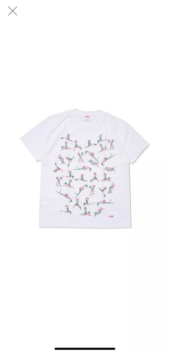 Supreme Xmas Christmas Skeleton Tee FW17 White Size Medium BNWT