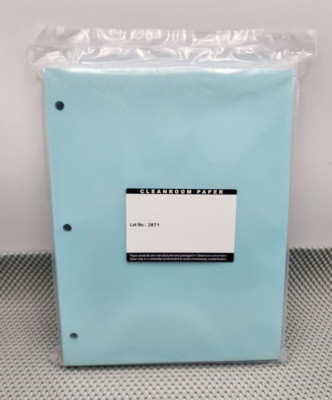 250 SHEETS Cleanroom Paper 8.5'' x 11'' LIGHT BLUE Lot No. 2871 (3 Hole Punched)