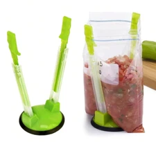 Adjustable Baggy Rack Stand - Hands-Free Plastic Bag Holder for Food Prep - NEW