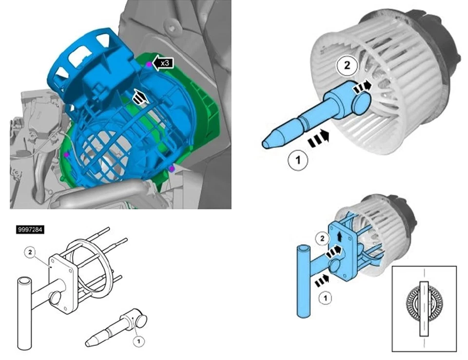 Инструмент для двигателя вентилятора отопителя 9997284 для Volvo S60 S80 V60 V70 XC60 XC70 Rover LR2 - Изображение 2 из 4