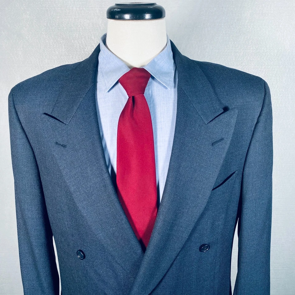 Vintage Brooks Brothers Blazer Mens 42L Blue Wool Double Breasted Union Jacket - Image 2 of 4