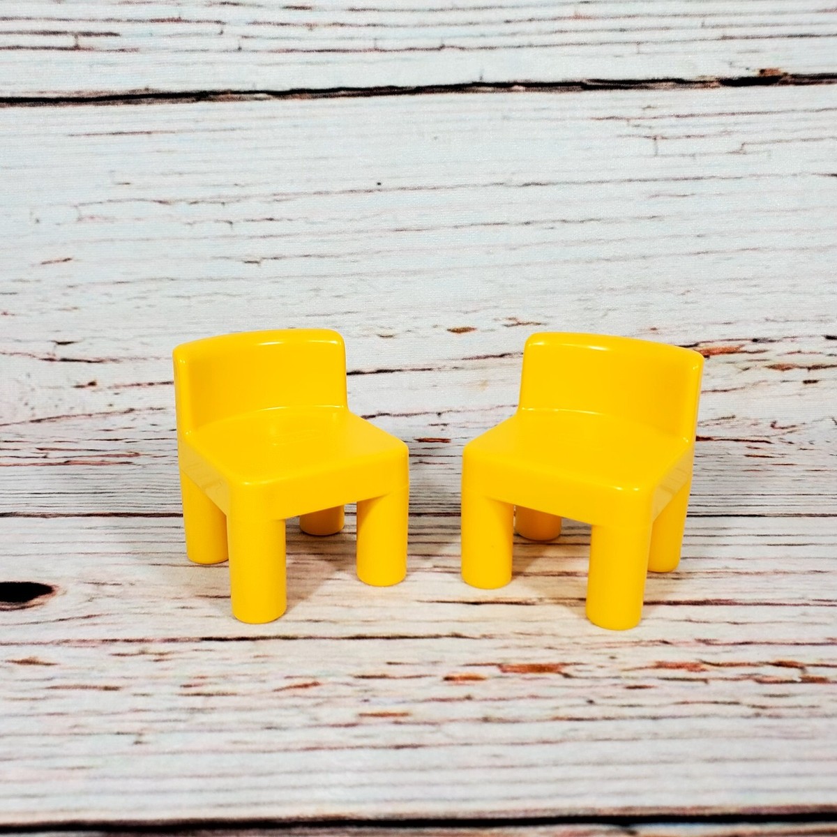 Little Tikes Dollhouse Furniture Lot Yellow Chairs Set Vintage 90s