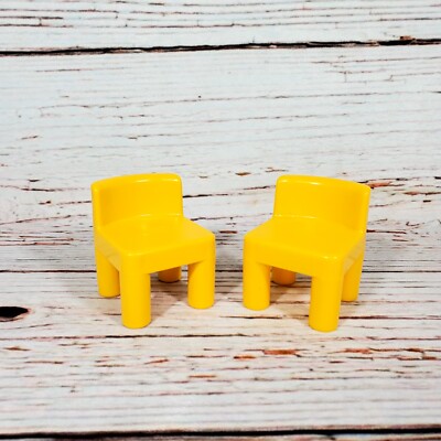 Little Tikes Dollhouse Furniture Lot Yellow Chairs Set Vintage 90s