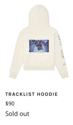 Justine Skye Hoodie Tracklist Unisex Size Extra Large Sold Out Brand New XL