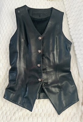 Genuine CHROME HEARTS Leather Vest With Corset Lacing Size M | eBay