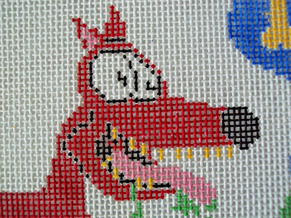 Needlepoint Canvas Hand Stitch Painted Julia Hungry Red Dog 12 Ct Mono OP 9264 - Image 3 of 3
