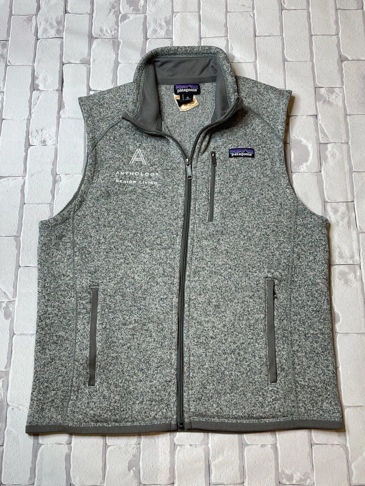 Patagonia Mens Better Sweater Fleece Vest Gray Full Zip Sz Medium M - Has Logos