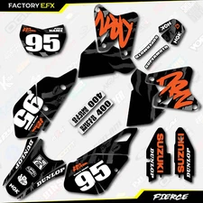 Black Orange Fierce Racing Graphics Kit fit Suzuki Drz400 Drz 400 Drz400sm 400sm