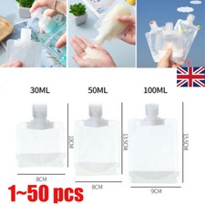1~50 pcs Leak proof Pouch Travel Cosmetic Shampoo Lotion Liquid Dispenser Bag UK