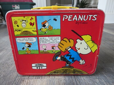 snoopy peanuts ランチボックスthermos製スチール　ビンテージ Thermos Peanuts Snoopy Metal Lunch Box スヌーピー ビンテージ