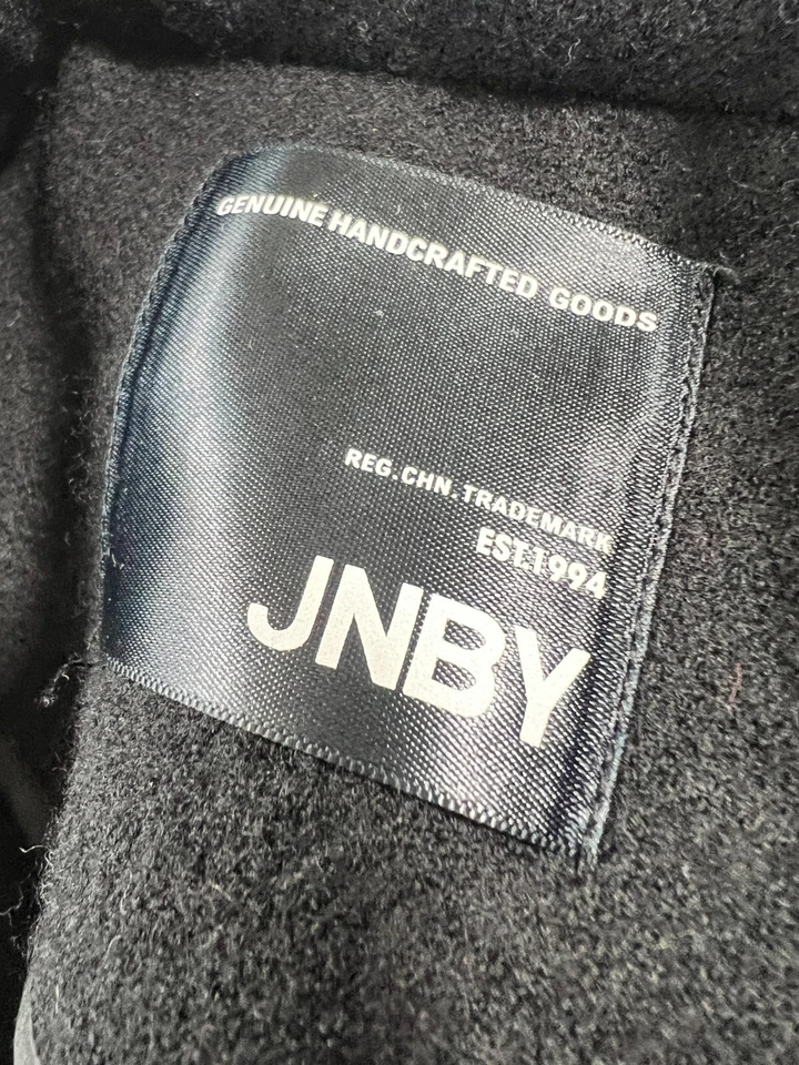 Casaco longo de lã JNBY feminino desgastado S preto moda vanguarda RARO grunge - Imagem 3 de 4