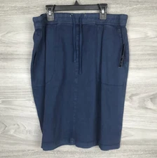 NWT NIC+ZOE Navy Blue Open Road Skirt 10