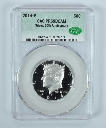 2014-P Kennedy Half Dollar Silver 50th Anniversary PR69 DCAM CAC CACg *7221