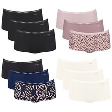 Sloggi Damen Pantys, 3er Pack - GO Crush Short C3P, Unterhose, Stretch-Baumwo...