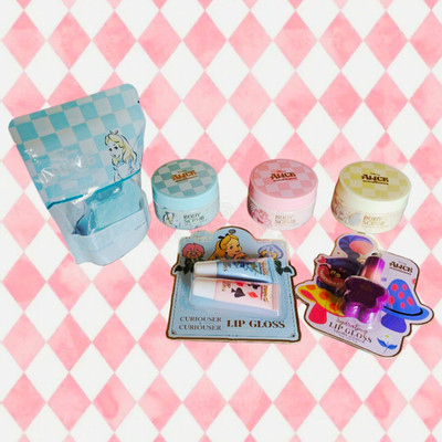 DISNEY ALICE IN WONDERLAND BATH & BEAUTY LOT BODY SCRUBS LIP GLOSSES & BATH BOMB
