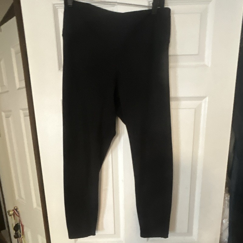 Balance Collection Women’s Black Solid Ankle Leggings, Regular Size XL