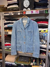 Max Mara Wmns Light Wash Denim Blazer Jacket VTG Designer Luxury EU 38