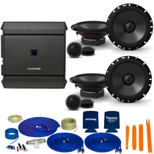 Alpine S-S65C 6.5" Component Speakers + S-A32F 320W 4-Ch Amp + Wiring Kit