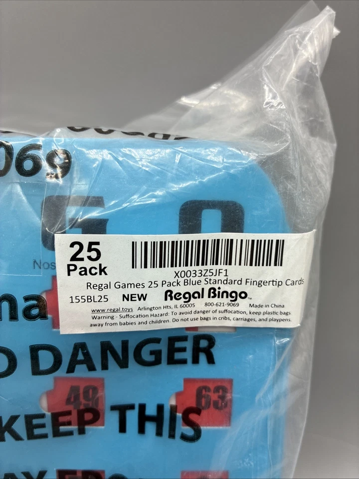 Regal Games Finger-Tip Shutter Slide Bingo Cards - 25 Pack- Blue - Image 2 of 4