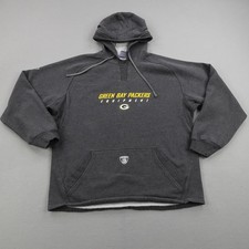 Green Bay Packers Hoodie Mens XL Gray Reebok NFL Football Pullover Sweatshirt