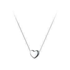 Genuine 925 Sterling Silver Tiny Love Heart Pendant Necklace for Women Teens ...