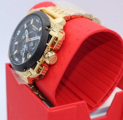 New Authentic Diesel Bamf Chronograph Gold Black Men's DZ7378