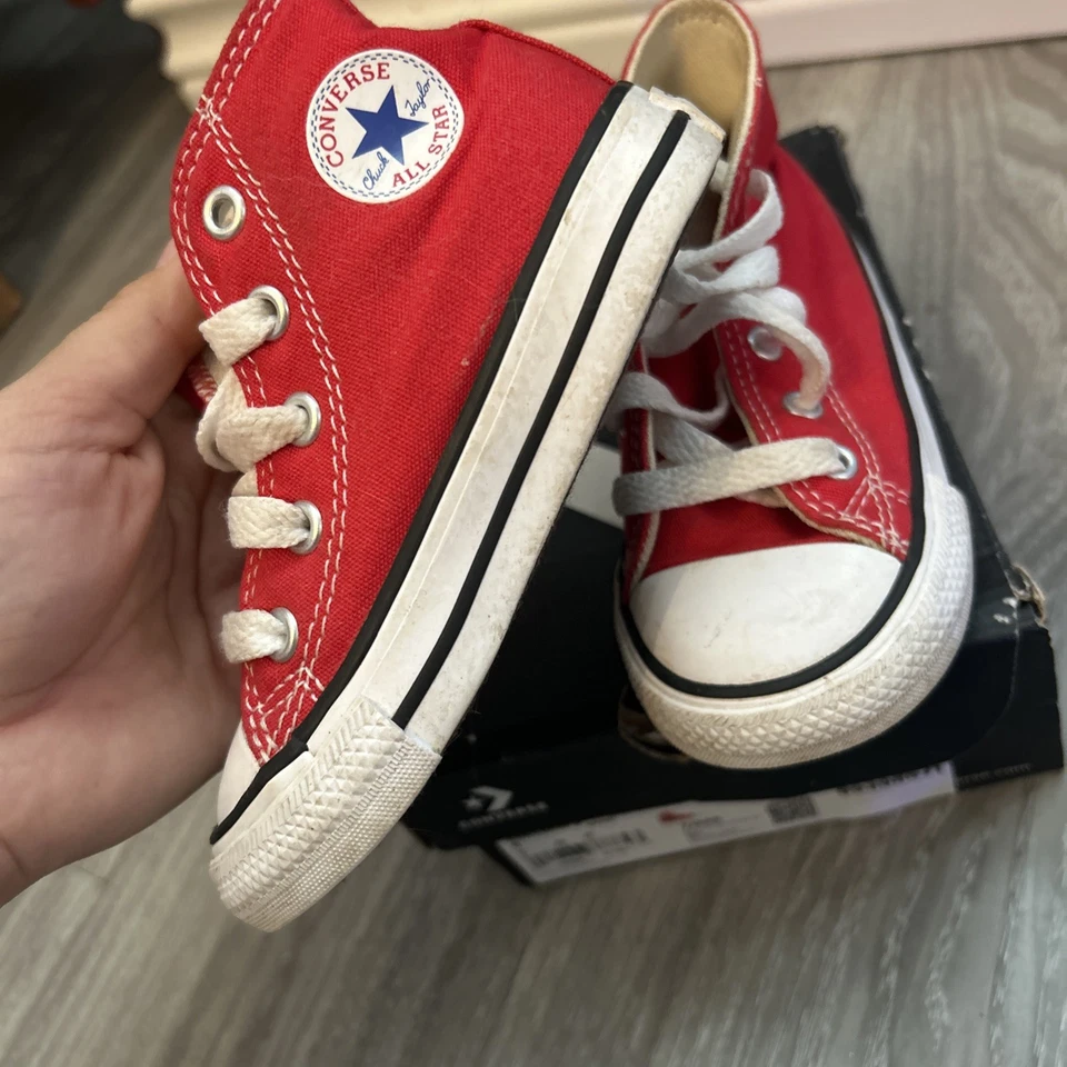 Rojo Alto Top Infantil Converse Talla 6 All Star Usado con Caja Foto 4 de 4