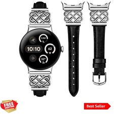 Elegant Celtic Leather Band for Google Pixel Watch 4 3 41mm   Comfort  Style