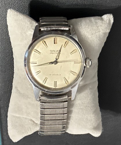 VINTAGE MECHANISCHE GRUEN PRECISION 17 JEWEL HERRENUHR!! LÄUFT UND HÄLT DIE ZEIT
