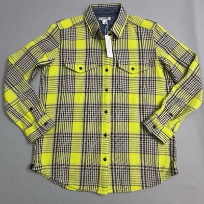 Outerknown Blanket Shirt Womens XS Neon Multicolor Long Sleeve Button Up Organic