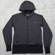 Helly Hansen Jacket Womens Large Gray Full Zip Hoodie Soft Shell Performance