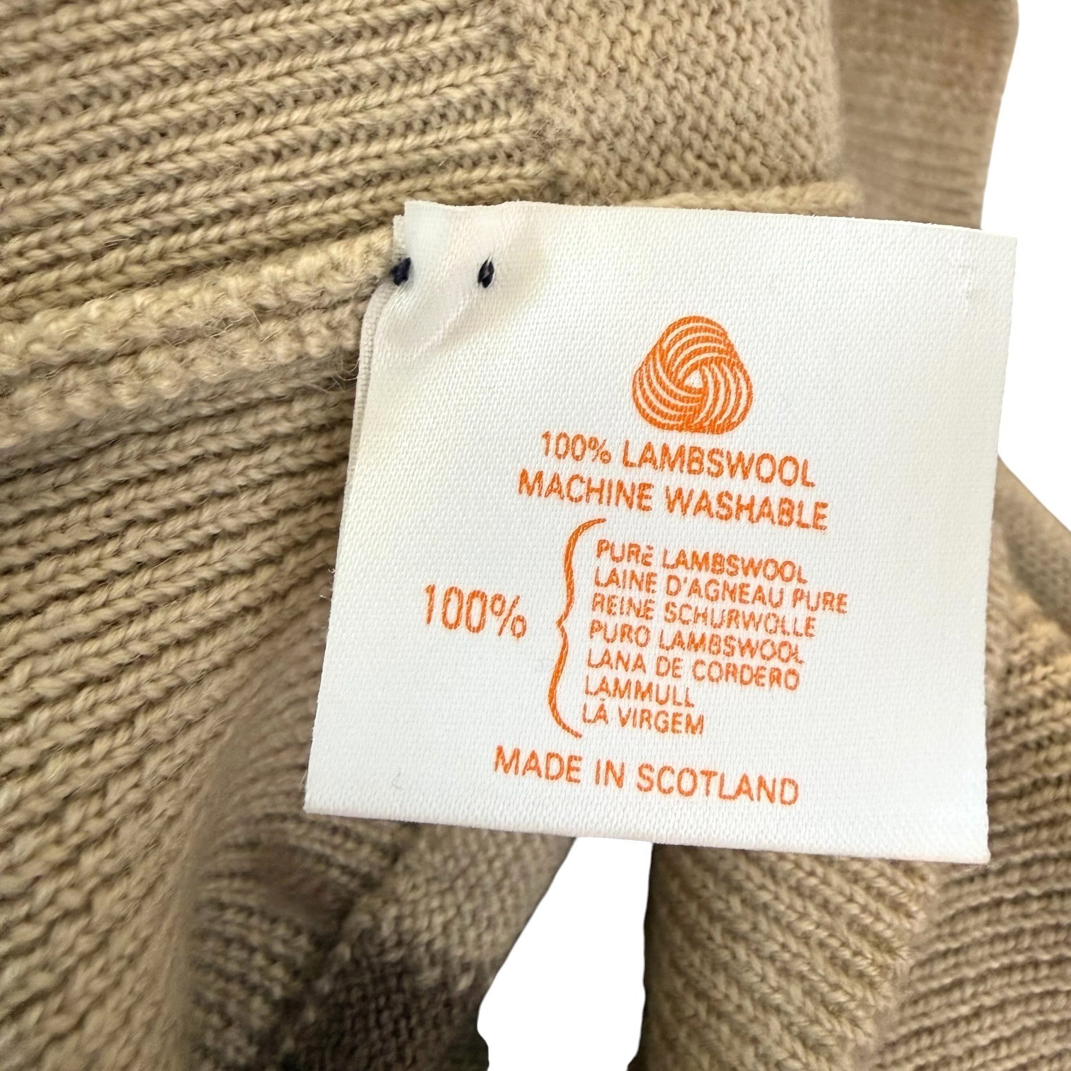 Pringle Of Scotland Mens Crewneck Lambswool Sweater Size XXL ? Brown Beige READ image 8