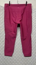 Athleta Interval Stash 7/8 Tight Leggings XL Pink Pocket High Rise Athletic