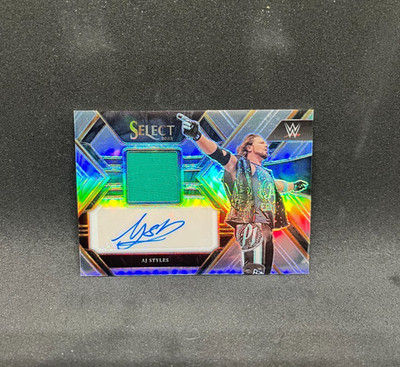 2023 Select WWE AJ Styles #AMAJS Autograph Memorabilia Patch Silver Prizm /99
