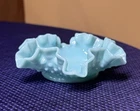 Vintage Fenton Aqua Turquoise Pastel Hobnail Milk Glass Bon Bon Candy Dish
