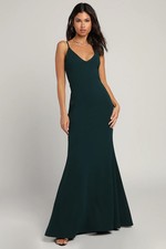 Lulus Infinite Glory Forest Green Maxi Dress Size XL NWT Formal Mermaid Wedding