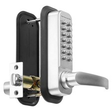 Mechanical Keyless Entry Door Lock 14 Key Keypad Silver