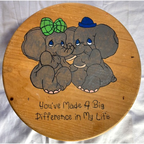 Vintage Elephant You've Made A Big Difference In My Life Wooden Children's Stool
