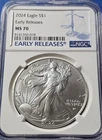 A 2024 Silver Eagle NGC MS 70 ER Label