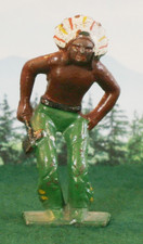 GREY IRON VINTAGE LEAD FIGURE - G45 11 INDIAN WITH HATCHET, EARLY    1747