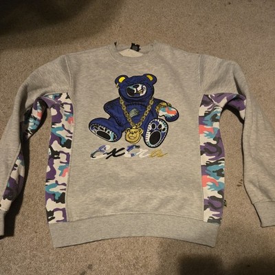 Screenshot Men Sweatshirt Medieum Gray Cani Teddy Bear Extra Embroidered Pullove