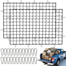 2 Pack Cargo Net for Pickup Truck Bed, 4' x 6' Heavy Duty Bungee Mesh, Simple