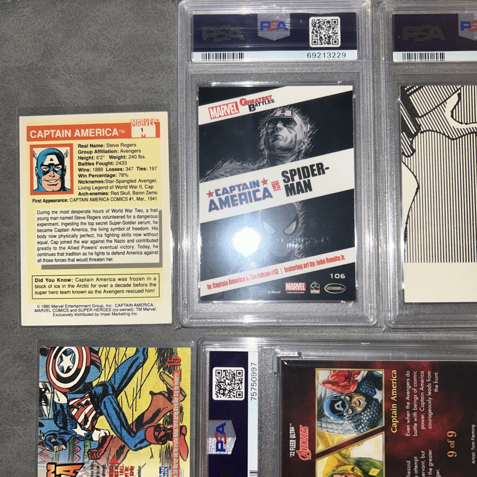 Marvel Captain America PSA 8-9 Mint card Marvel bonus Marvel trading cards view 19