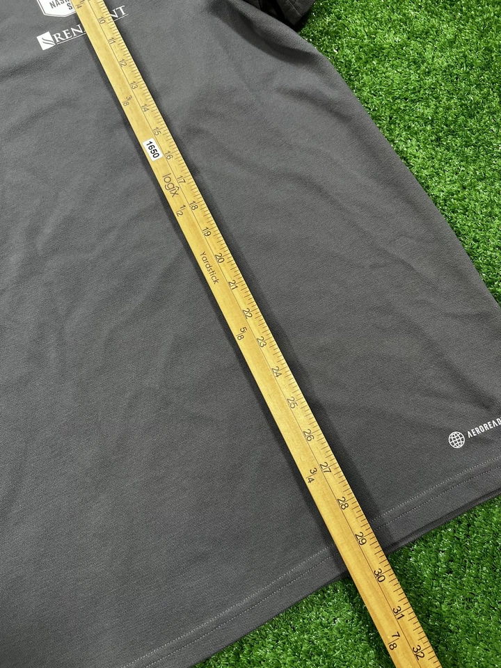 Camisa Nashville SC Para Hombres XL Gris MLS Fútbol Adidas Aeroready Henley Renasant Foto 3 de 4