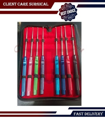 8-Pcs Micro Spine Bone Curette Set   Surgical Ortho Instruments Premium Quality