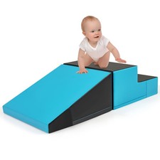 COSTWAY Toddlers Step and Slide Climber for Infants Toddler Soft Play Set-Black