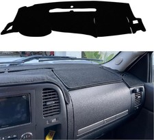 Black Dashboard Dash Board Cover Mat Carpet Compatible with 2007-2013 Silverado