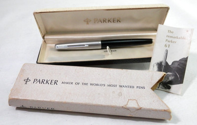 Parker 61, Legacy Model Cap, Longer 5 1/2'' Version 1957 Rare Silver Black