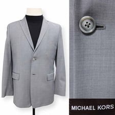 MICHAEL KORS mens solid gray two button sport coat suit jacket blazer 38 R